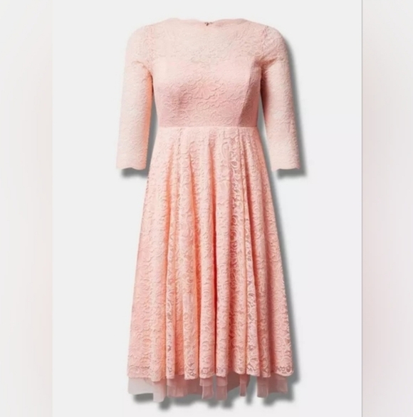 Torrid Pink Lace Long Sleeve Dress - Picture 5 of 5